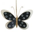 Floristik24 Nástenné umenie Butterfly Deco Black White Gold Metal 15cm
