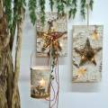 Floristik24 Vianočný nápis breza s LED hviezdou/batériou 40cm