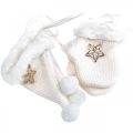 Floristik24 Vianočný prívesok plstená rukavica špicatý klobúk krémový 6 kusov