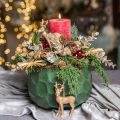 Floristik24 Vianočný prívesok sob deko jeleň zlatý 9,5cm 4ks