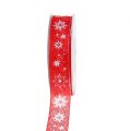 Floristik24 Vianočná stuha červená so vzorom hviezd 25mm 20m