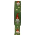 Floristik24 Vianočná stuha Gnome zelená 25mm 20m