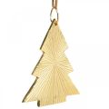 Floristik24 Vianočný stromček kovový zlatý 8x10cm na zavesenie 3ks.