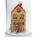 Floristik24 Vianočná dekorácia domček so skleneným zvončekom Ø9cm V16,5cm