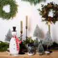 Floristik24 Vianočná dekorácia, snehuliak so šatkou, kovová dekorácia na zimu V33cm
