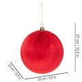 Červená zamatová vianočná guľa, veľká dekoratívna guľa na zavesenie, 25 cm, 2 kusy | Floristik24.sk