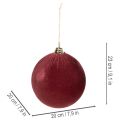 Veľká červená zamatová vianočná guľa, 20 cm, 3 kusy | Floristik24.sk