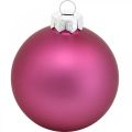 Floristik24 Vianočná guľa, ozdoby na stromček, gule na stromček fialová V6,5cm Ø6cm pravé sklo 24ks