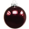 Floristik24 Vianočná guľa, ozdoby na stromček, sklenené gule vínovo červená V8,5cm Ø7,5cm skutočné sklo 12 kusov