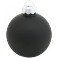 Floristik24 Mini guľa na vianočný stromček, mix dekorácií na stromček, vianočné gule čierne V4,5cm Ø4cm skutočné sklo 24 kusov