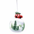 Floristik24 Sklenená guľa Vianočná ozdoba na stromček auto Ø8cm 3ks