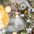 Floristik24 Vianočná guľa anjel Vianočné ozdoby na stromček V11,5cm Ø6cm