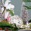 Floristik24 Vianočné gule s diamantovým vzorom strieborná matná, lesklá Ø8cm 2ks