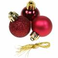 Floristik24 Ozdoba na vianočný stromček Vianočná guľa červená 3cm 14ks