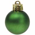 Floristik24 Ozdoba na vianočný stromček Vianočná guľa zelená 3cm 14ks