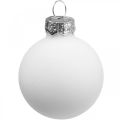 Floristik24 Vianočné gule sklenená biela sklenená guľa matná/lesklá Ø4cm 60ks