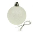 Floristik24 Vianočné gule plastové biela-perleť Ø6cm 10ks
