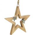 Floristik24 Vianočná hviezda na zavesenie Hviezda drevená dekorácia Vianoce V22cm