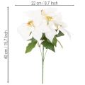Umelá vianočná hviezda, biela, veľký kvet, dekoratívna rastlina, 40 cm | Floristik24.sk