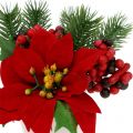 Floristik24 Vianočná hviezda v kvetináči červená umelá H11cm