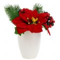 Floristik24 Vianočná hviezda v kvetináči červená umelá H11cm