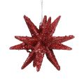 Floristik24 Vianočné hviezdy vianočné ozdoby červené trblietky Ø7cm 6ks