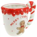 Floristik24 Vianočný pohár Veselé Vianoce biely keramický V10,5cm