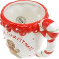 Floristik24 Vianočný pohár Veselé Vianoce biely keramický V10,5cm