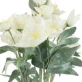 Floristik24 Biele vianočné ruže umelé kvety Vianočné matné L40cm