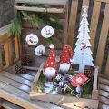 Floristik24 Vianočný prívesok trpaslík kovová ozdoba na stromček Ø8cm 6ks