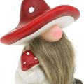 Floristik24 Deco gnome keramický hríbový klobúk stolová dekorácia červená, biela V10,5cm 3ks