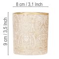 Sklenený držiak na čajové sviečky s paisley vzorom, Ø8cm, V9cm, 2 kusy | Floristik24.sk
