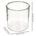 Sklenený držiak na čajové sviečky, okrúhly, číre sklo, univerzálny, 12 cm, 2 kusy | Floristik24.sk