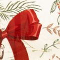 Sklenený svietnik s červenou stuhou a zimnými vetvičkami, 15 cm | Floristik24.sk