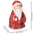 Dekoratívna figúrka Santa Clausa ako držiak na čajové sviečky s hviezdičkami, dekorácia na stôl, 15 cm | Floristik24.sk
