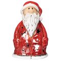 Dekoratívna figúrka Santa Clausa ako držiak na čajové sviečky s hviezdičkami, dekorácia na stôl, 15 cm | Floristik24.sk