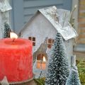 Floristik24 Lampášový domček kovový, shabby chic, vianočná dekorácia, biele prané, starožitný vzhľad V14,5cm