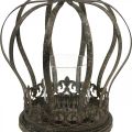 Korunka ako lampáš, dekorácia na sviečku, kovová korunka starožitného vzhľadu V28cm Ø21cm | Floristik24.sk