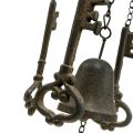 Floristik24 Liatinový kľúč a zvonček na zvonček H78cm