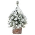 Floristik24 Zimná dekorácia vianočný stromček v zelenobielej farbe Ø7cm V14cm 4ks