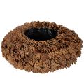 Floristik24 Okrúhly kvetináč zo šišiek ako kvetináč, 38 cm; okrúhly kvetináč zo šišiek, prírodná hnedá farba, vyrobený zo šišiek, 38 cm x 14 cm