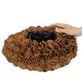 Okrúhly kvetináč zo šišiek ako kvetináč, 38 cm; okrúhly kvetináč zo šišiek, prírodná hnedá farba, vyrobený zo šišiek, 38 cm x 14 cm | Floristik24.sk
