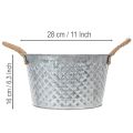 Okrúhla zinková misa s lanovými rúčkami Ø28cm V16cm | Floristik24.sk