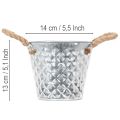 Zinkový hrniec s lanovými rúčkami Ø14,5 cm V13 cm | Floristik24.sk
