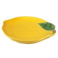 Floristik24 Citrónový tanier dekoračný tanier keramický citrónovo žltý 20×16cm