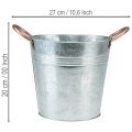 Vedro na kvetináč s rúčkami, kovová dekorácia, Ø19cm V17cm | Floristik24.sk