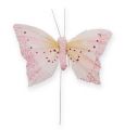 Floristik24 Deko motýlik na drôte pastel 8cm 12ks