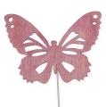 Floristik24 Drevené motýle na drôte. 8 cm 18 ks