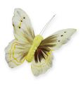 Floristik24 Deko motýlik na drôte žltý 8cm 12ks