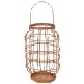 Floristik24 Záhradný lampáš, kovový, hrdzavý povrch, rukoväť, vintage, Ø19,5 cm
